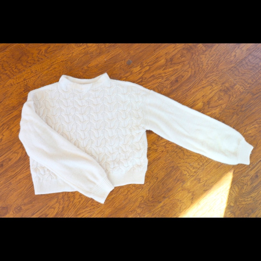 White Crop Sweater